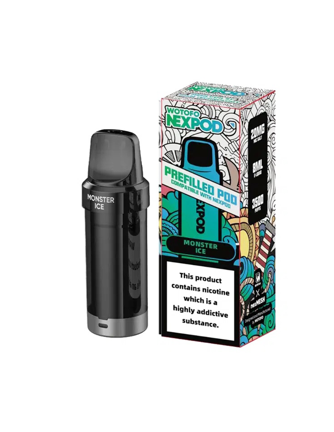 Recarga Nexpod Monster Ice original NOX SMOKE
	•	Pod de recarga Nexpod sabor Monster Ice
	•	Compatibilidad Nexpod – recarga Monster Ice