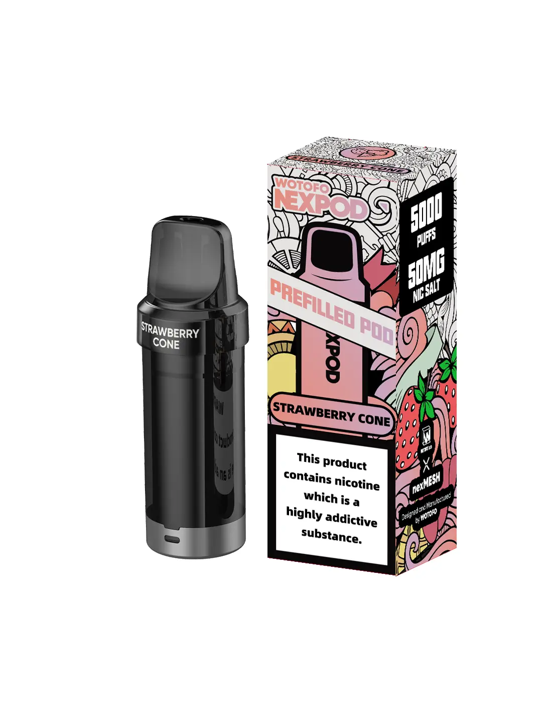 NEXPOD RECARGA STRAWBERRY CONE 5000 PUFF
