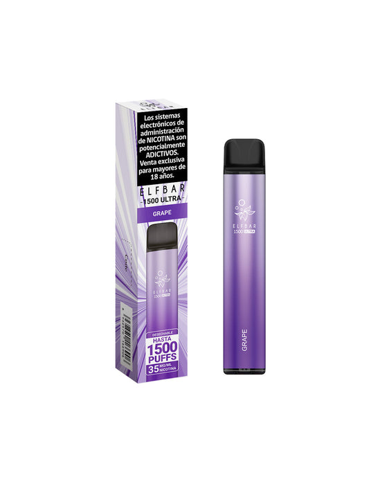 VAPORIZADOR ELFBAR GRAPE 1500 PUFF 3.5%NIC