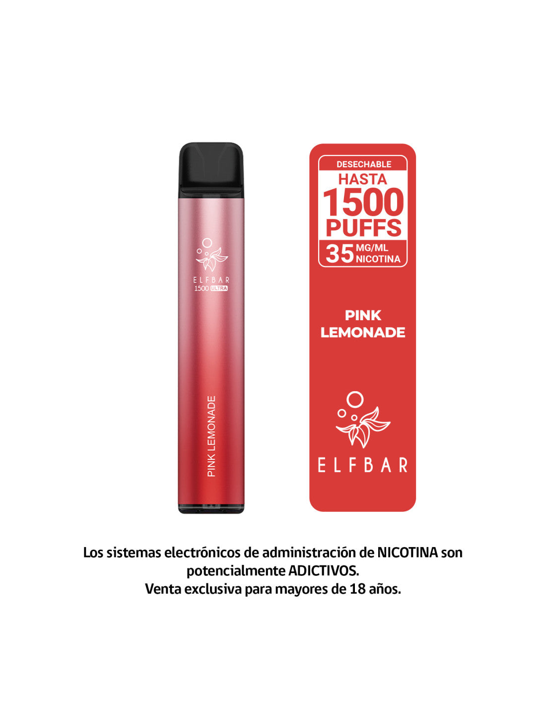 VAPORIZADOR ELFBAR PINK LEMONADE 1500 PUFF 3.5%NIC